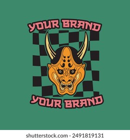 onimask vector art illustration demon design
