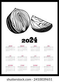 Onion 2024 Calendar schedule planner
