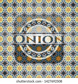 Onion arabic emblem. Arabesque decoration.