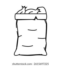 onion bag line icon vector. onion bag sign. isolated contour symbol black illustration