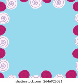 onion and beetroot illustration poster, card template. onion and beetroot on blue paper, background, wallpaper, poster, card template