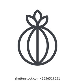 Onion bulb icon Vector logo outline
