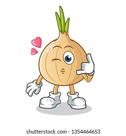 onion call me baby mascot vector cartoon illustration