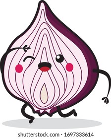 Onion Cartoon Happy character vector art