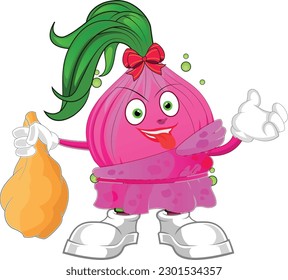 onion cartoon mascot logo design