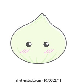onion cartoon object on white background, vector illustration