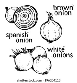 Onion cartoon set