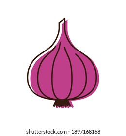 Onion cartoon vector. free space for text. wallpaper. symbol.