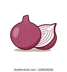 Onion cartoon vector icon illustration