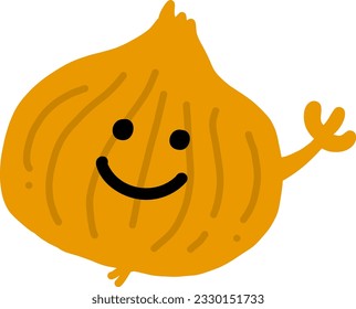 onion character colored flat illustration vector iconHands can move.