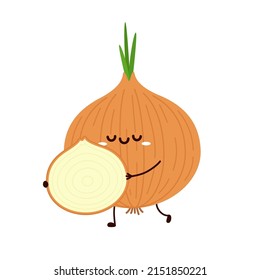 Diseño de carácter de cebolla. Cebolla de fondo blanco.