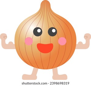 The onion character isolated on white background