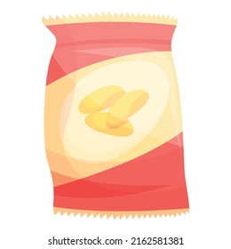 Onion chips icon cartoon vector. Cheese food. Slice snack