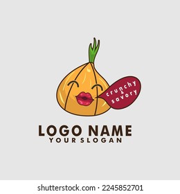 onion chips logo vector, onion chips icon template isolated