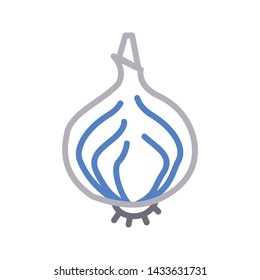 onion color line vector icon