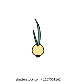 onion colored outline icon. Element of food icon for mobile concept and web apps. Thin line onion icon can be used for web and mobile on white background
