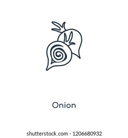 Onion concept line icon. Linear Onion concept outline symbol design. This simple element illustration can be used for web and mobile UI/UX.
