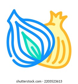 onion cut color icon vector. onion cut sign. isolated symbol illustration