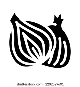 onion cut glyph icon vector. onion cut sign. isolated symbol illustration