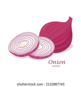Onion cut into pieces ready to cook.