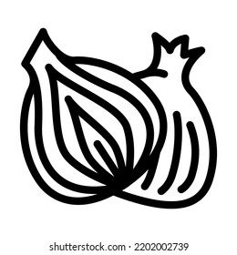 onion cut line icon vector. onion cut sign. isolated contour symbol black illustration