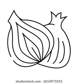 onion cut line icon vector. onion cut sign. isolated contour symbol black illustration