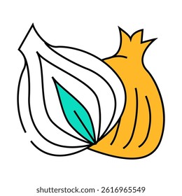 onion cut line icon vector. onion cut sign. isolated symbol illustration