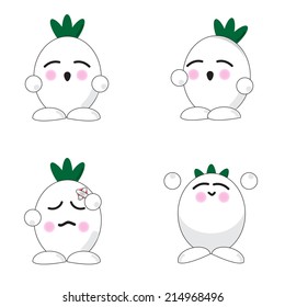 Onion cute cartoon with more expressions emotion