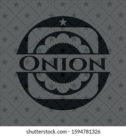 Onion dark emblem. Vector Illustration. Detailed.