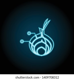 onion diagram neon icon. Simple thin line, outline vector of charts and diagrams icons for UI and UX, website or mobile application
