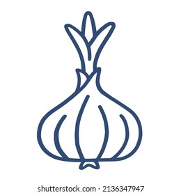 Onion Doodle Drawing Line Art Outline Illustration Vector