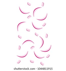 Onion drop cartoon vector. free space for text. wallpaper. background. ingredient vector.