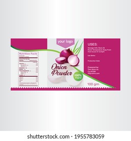 onion dry powder label vector design