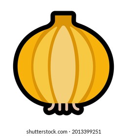 Onion flat icon isolated vector illustration. High quality emoji onion on white background