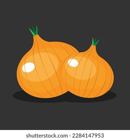 onion flat illustration on black