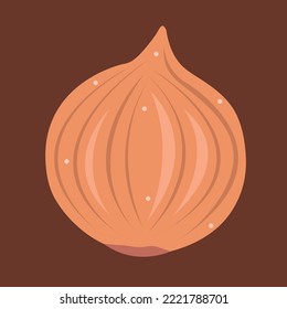 Onion flat vector illustration. Cute tasty onion cartoon vector illustration for graphic design and decorative element