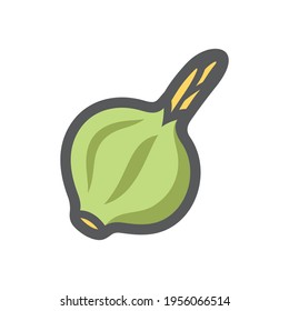 Icono del vector vegetal fresco de cebolla Ilustración de dibujos animados.