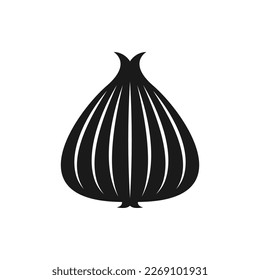Onion o icono de ajo estilo plano aislado en fondo blanco. Ilustración del vector