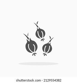 Onion glyph icon. Can be used for digital product, presentation, print design and more.
