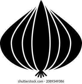 Onion Glyph Icon Vegetable Vector