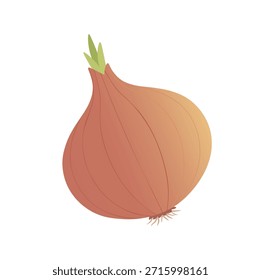 Cebolla con Vector plano Green Sprout