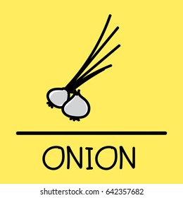 Onion hand-drawn style, drawing, hand drawn,  illustration.