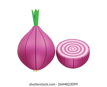  Icono de cebolla 3d ilustración renderizado