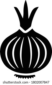 Onion icon, black vector design