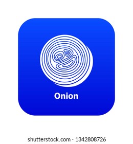 Onion icon blue vector isolated on white background