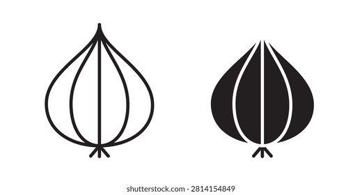 Onion icon clean label set..