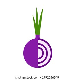 onion icon, flat design vector illustration on white background.