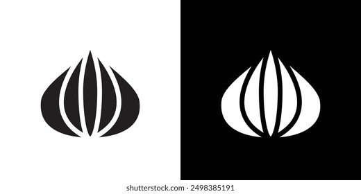 Onion icon flat line symbol set.