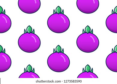 Onion icon in flat style isolated on white background.  Seamless pattern stock vector illustration