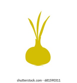 Onion icon in flat style. O - Onion. Vector illustration for print, cards and creative design